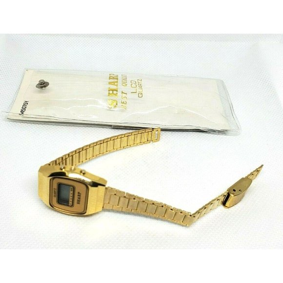 Vintage Sharp Best Quality LCD Quartz Women Gold Watch Made In Hong Kong 545075V main image 9